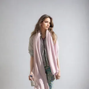 Pink 100% Cashmere 2 ply Julian Wrap/ Scarf