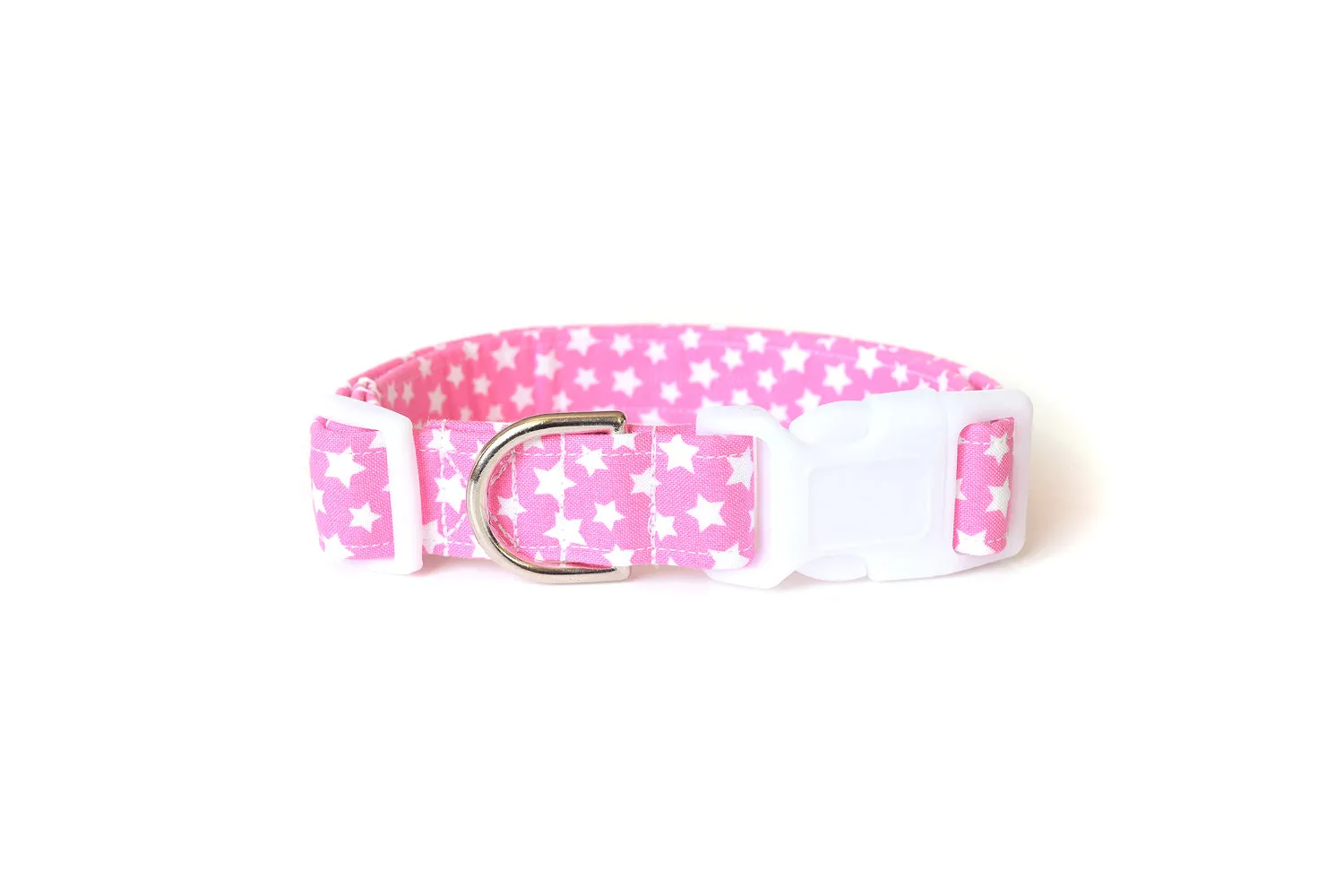 Pink & White Stars Dog Collar