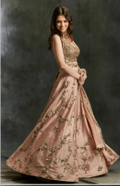 Pink Sequin Jaal Lehenga