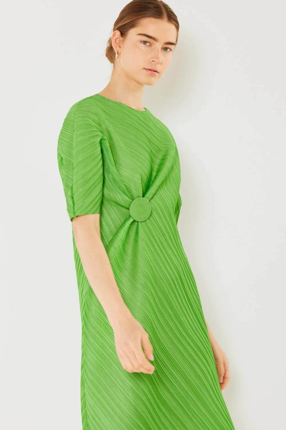 Pleated Dolman Sleeve Dress