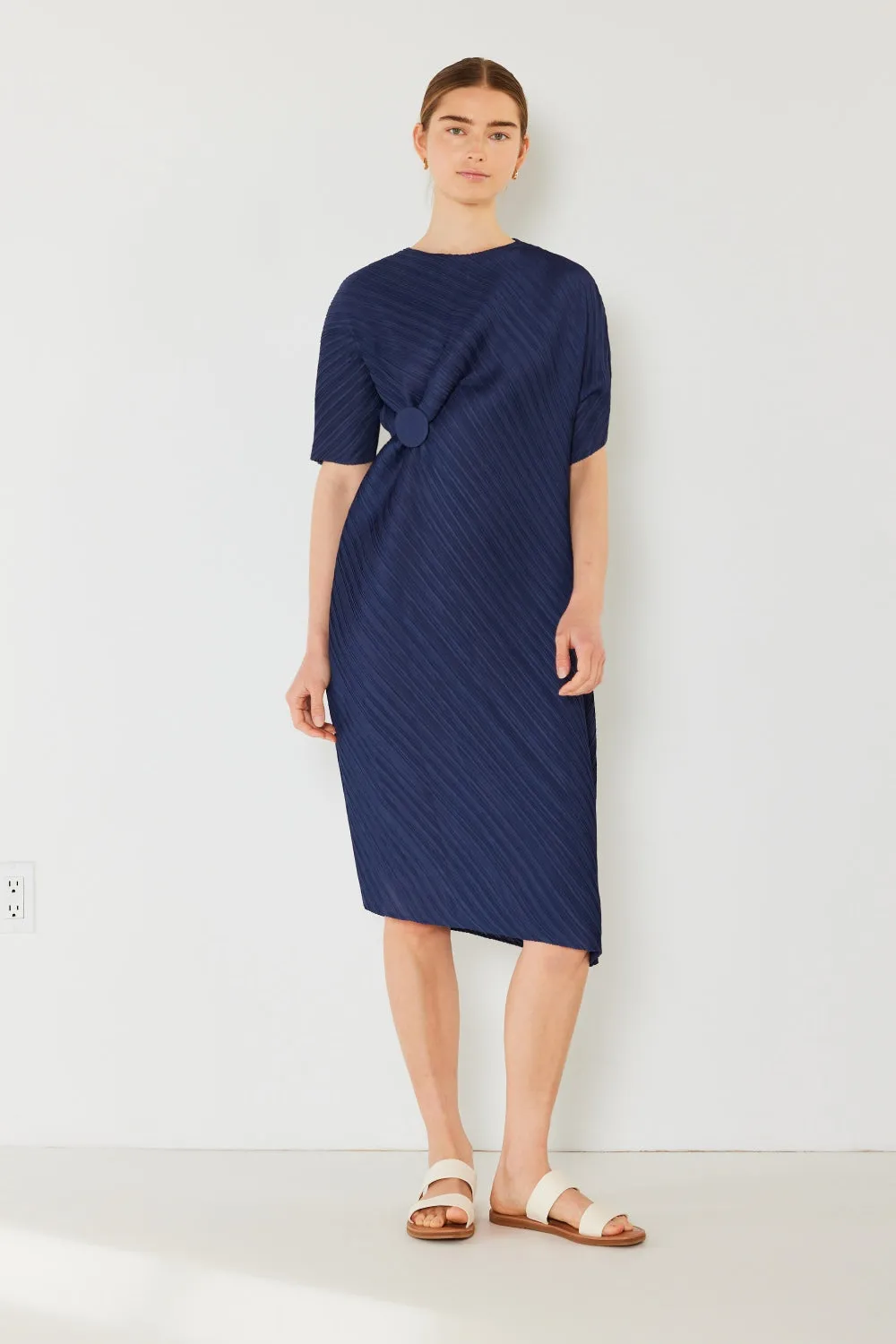 Pleated Dolman Sleeve Dress