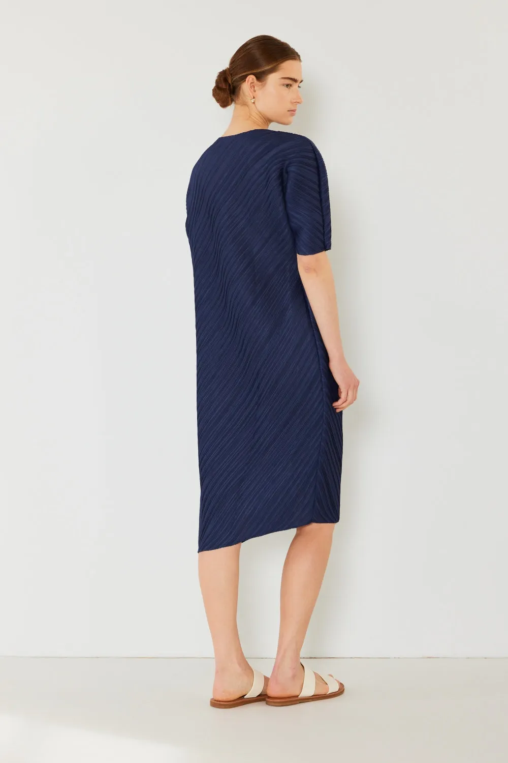 Pleated Dolman Sleeve Dress