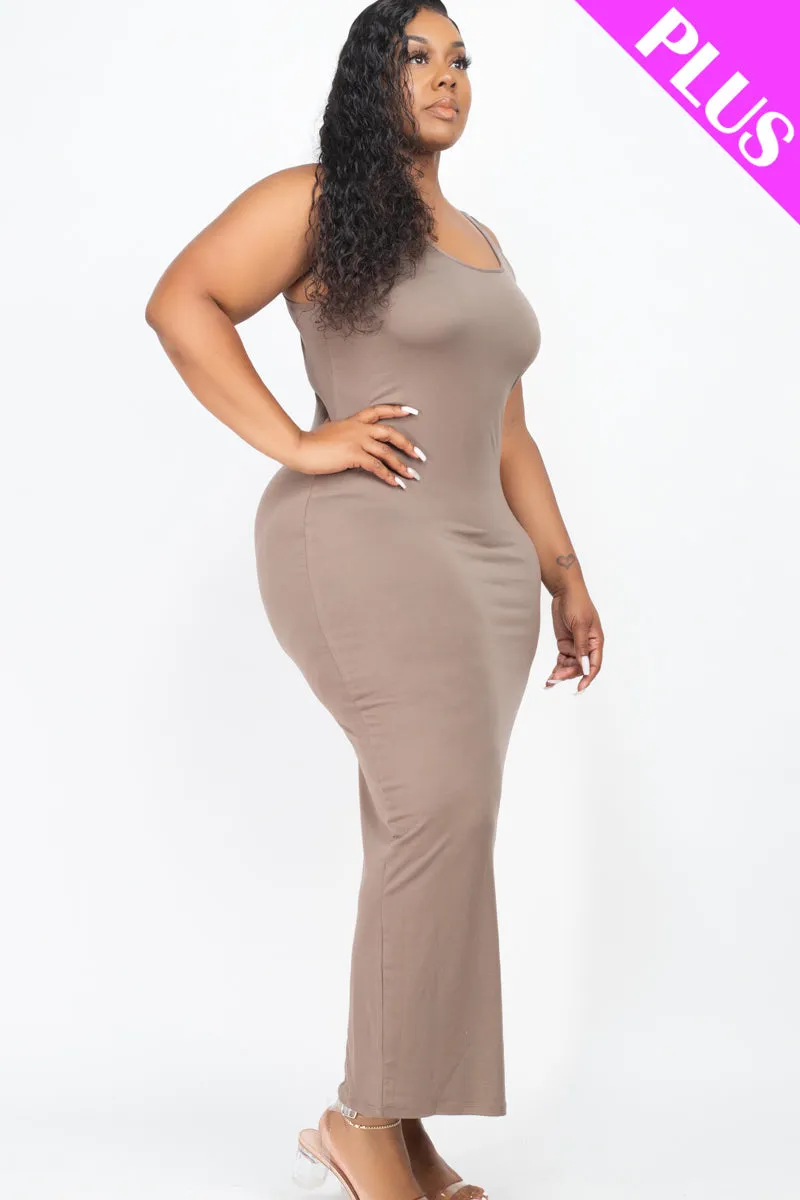 Plus Size Solid Basic Maxi Dress (CAPELLA)