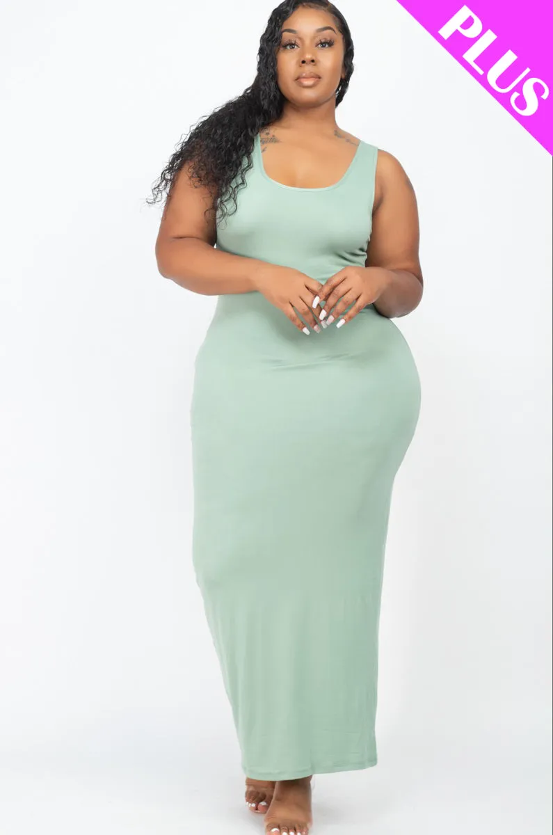 Plus Size Solid Basic Maxi Dress (CAPELLA)