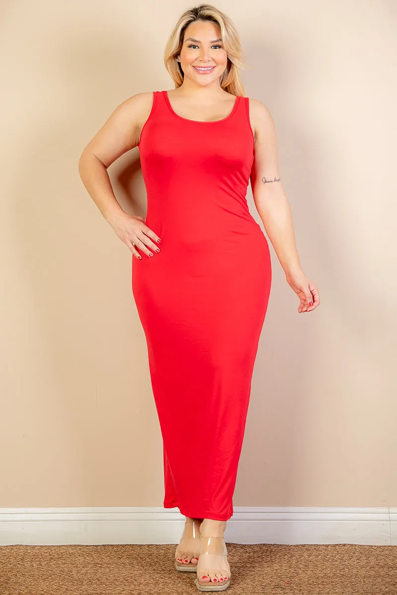 Plus Size Solid Basic Maxi Dress (CAPELLA)