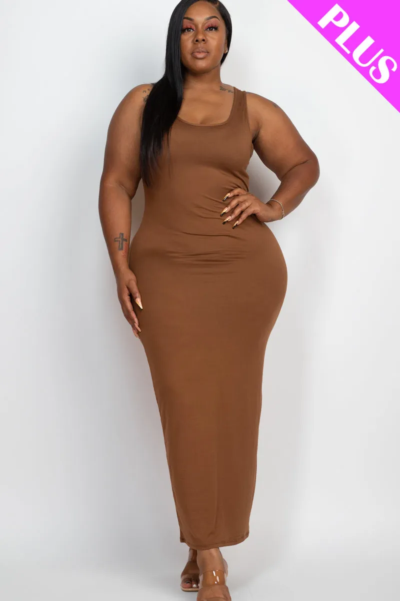 Plus Size Solid Basic Maxi Dress (CAPELLA)