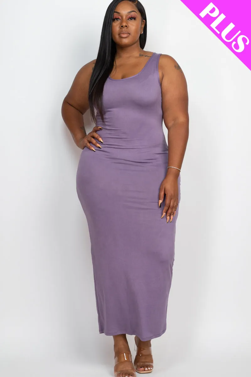 Plus Size Solid Basic Maxi Dress (CAPELLA)