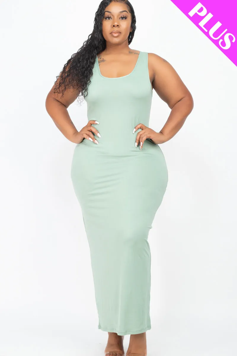 Plus Size Solid Basic Maxi Dress (CAPELLA)