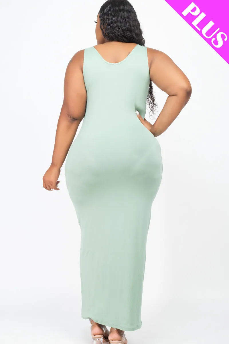 Plus Size Solid Basic Maxi Dress (CAPELLA)