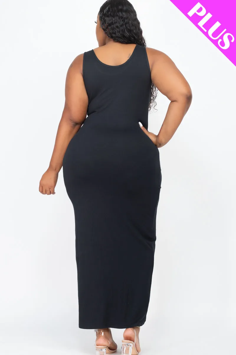 Plus Size Solid Basic Maxi Dress (CAPELLA)