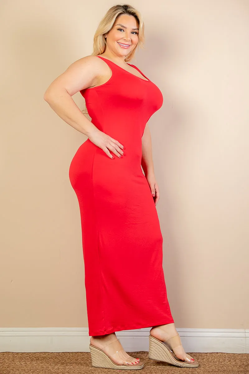 Plus Size Solid Basic Maxi Dress (CAPELLA)