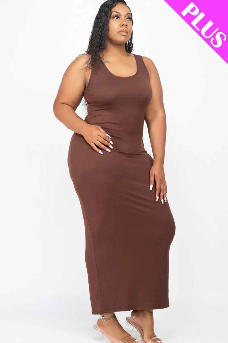 Plus Size Solid Basic Maxi Dress (CAPELLA)