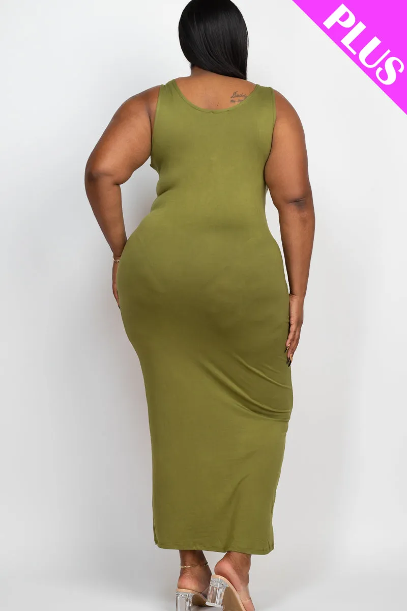 Plus Size Solid Basic Maxi Dress (CAPELLA)