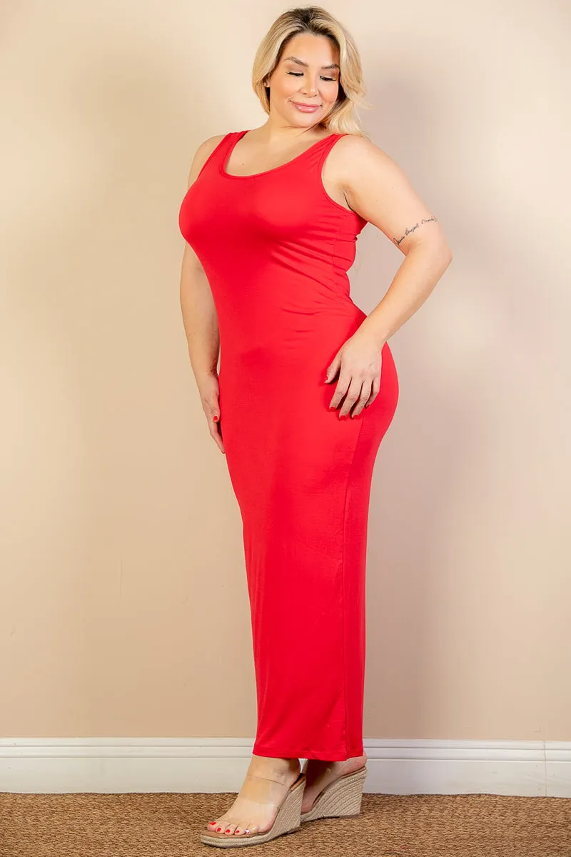 Plus Size Solid Basic Maxi Dress (CAPELLA)