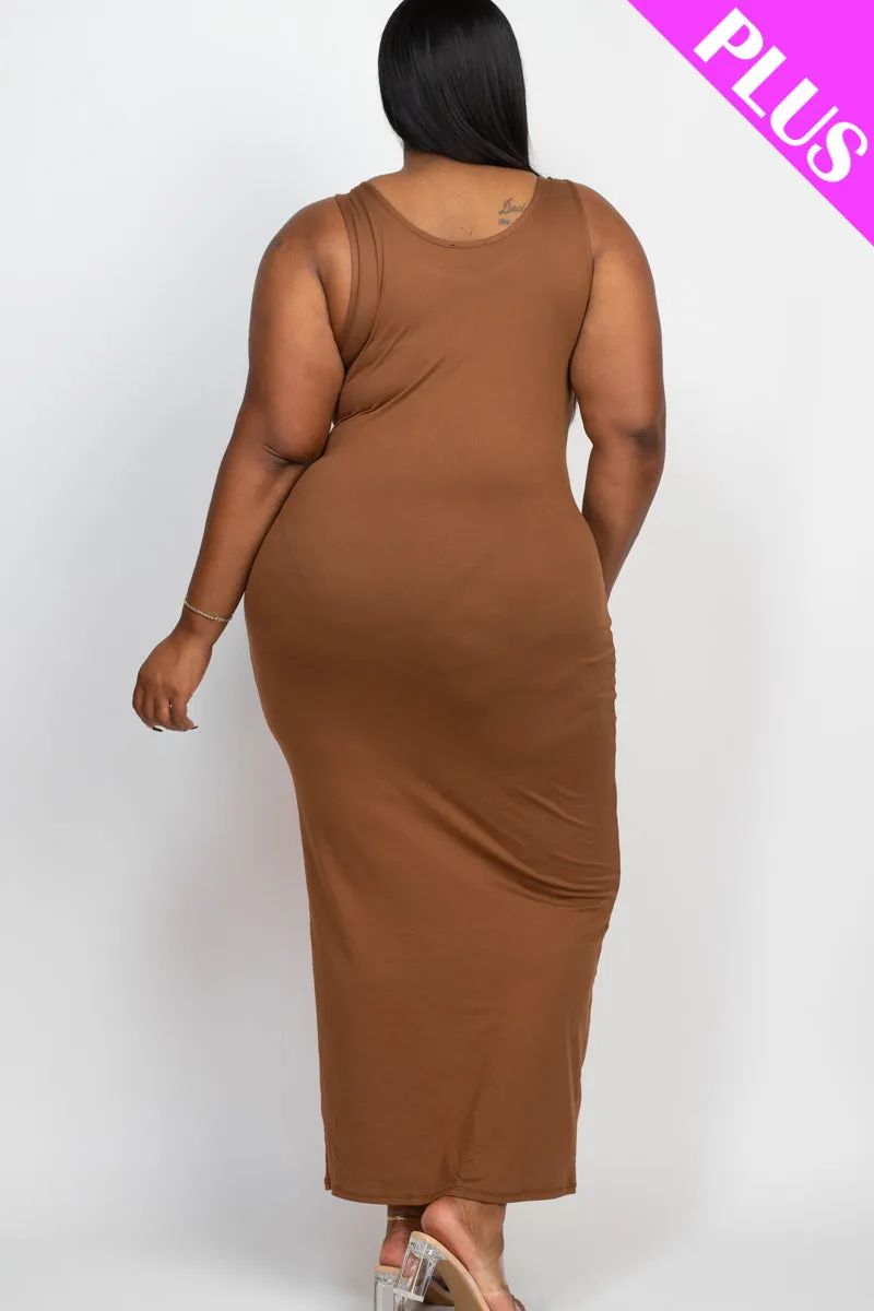 Plus Size Solid Basic Maxi Dress (CAPELLA)