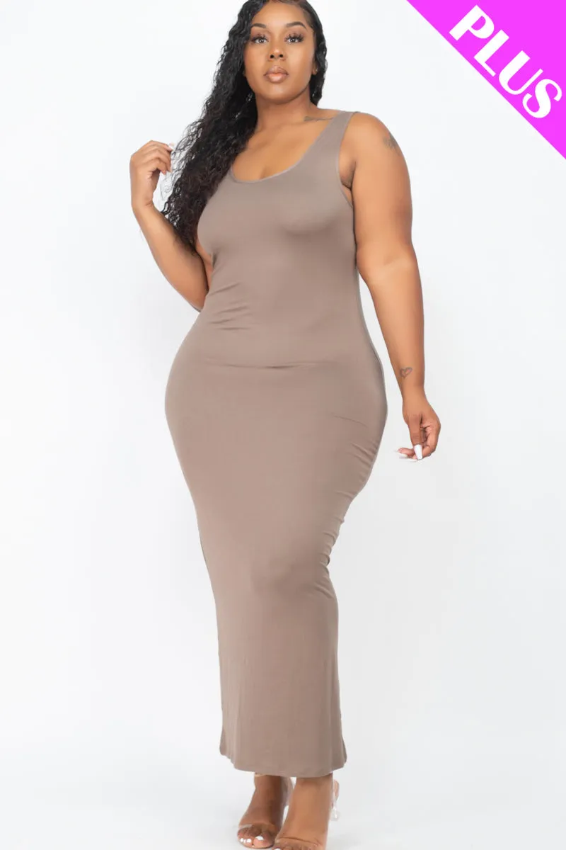 Plus Size Solid Basic Maxi Dress (CAPELLA)