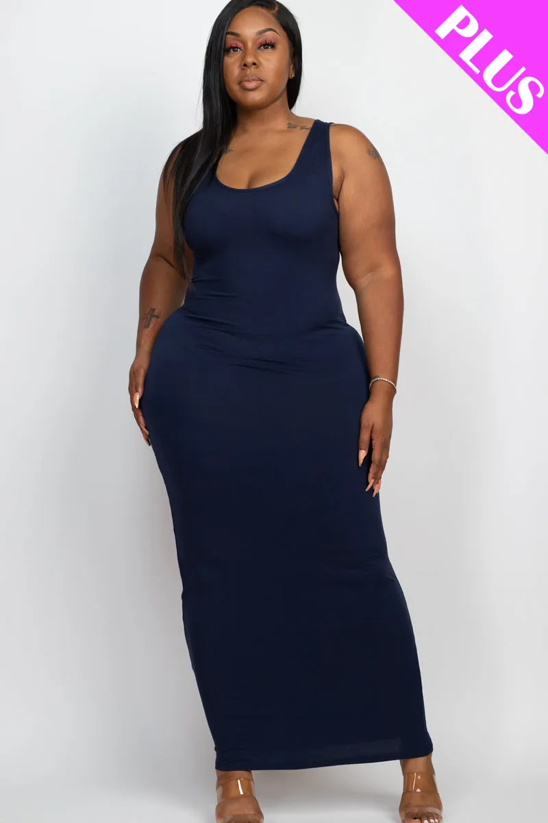 Plus Size Solid Basic Maxi Dress (CAPELLA)