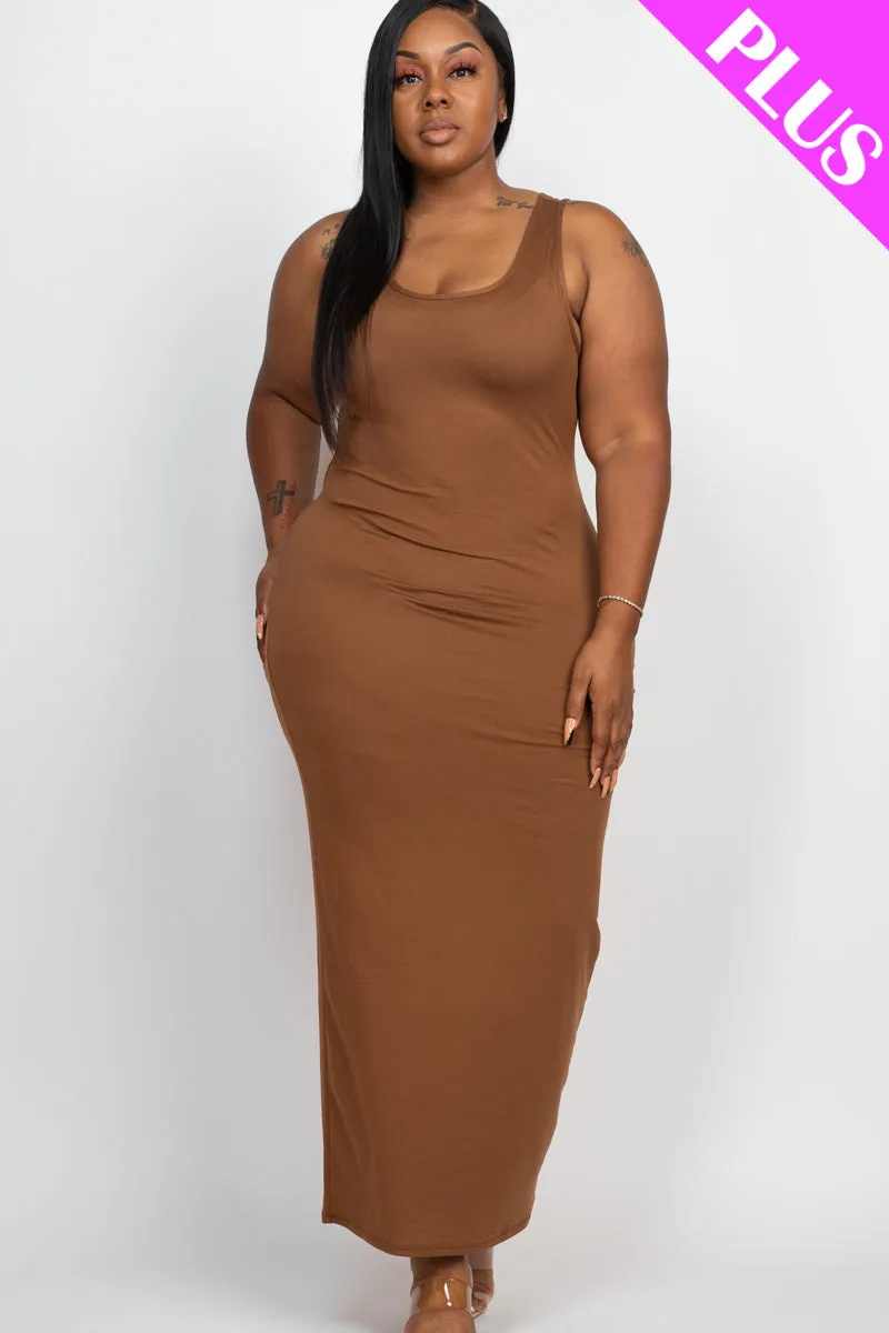 Plus Size Solid Basic Maxi Dress (CAPELLA)