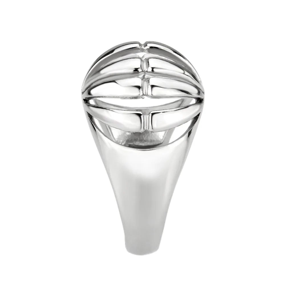 polished Stainless Steel Ring with NoStone in No Stone for Women Style TK3732