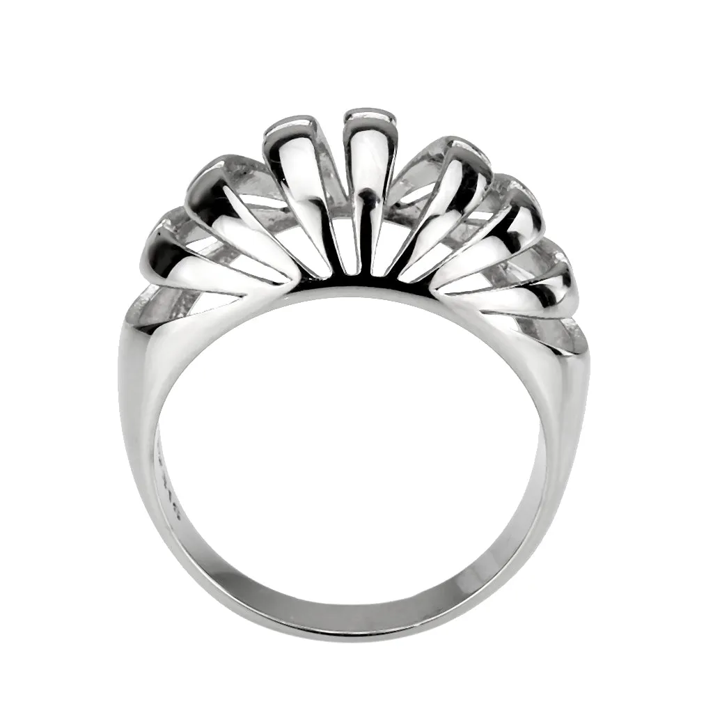 polished Stainless Steel Ring with NoStone in No Stone for Women Style TK3732