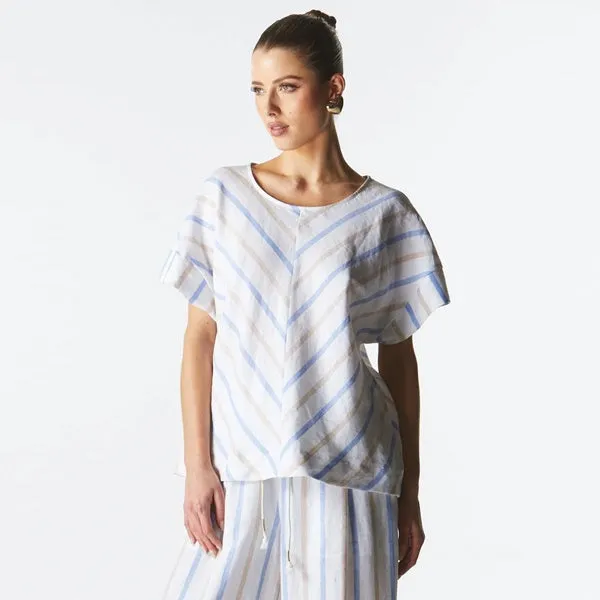 Poolside Boxy Top - Stripe