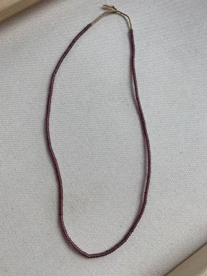 Purple Glass Beads Layering Necklace