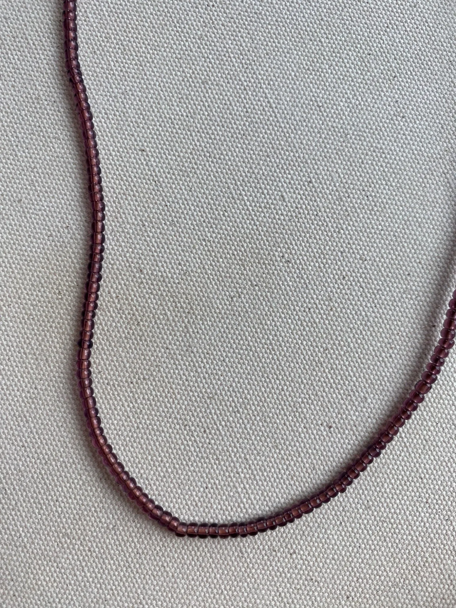 Purple Glass Beads Layering Necklace