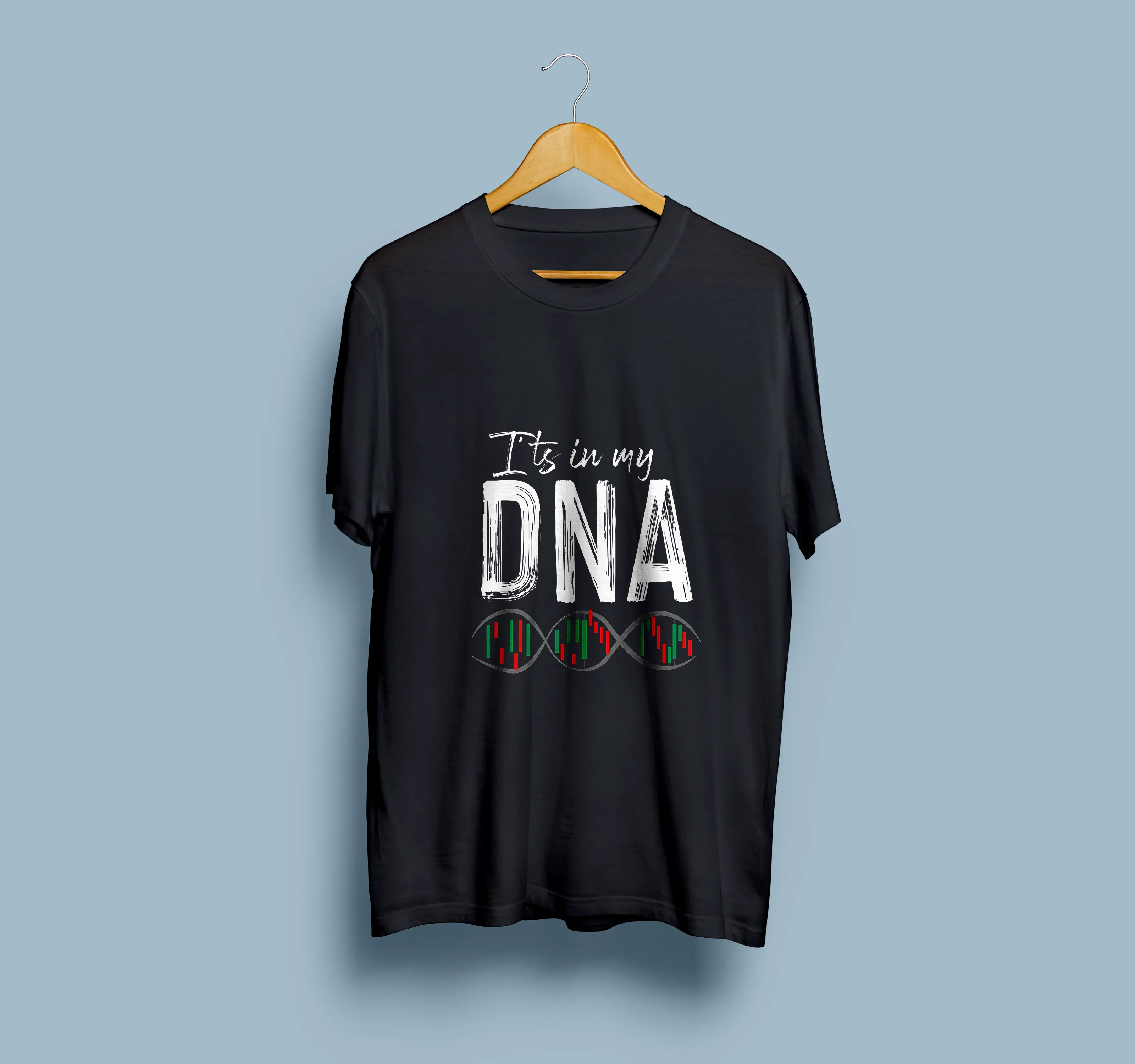 "It's My DNA" Unisex Round Neck Half Sleeve Stock Market Graphic T-Shirt