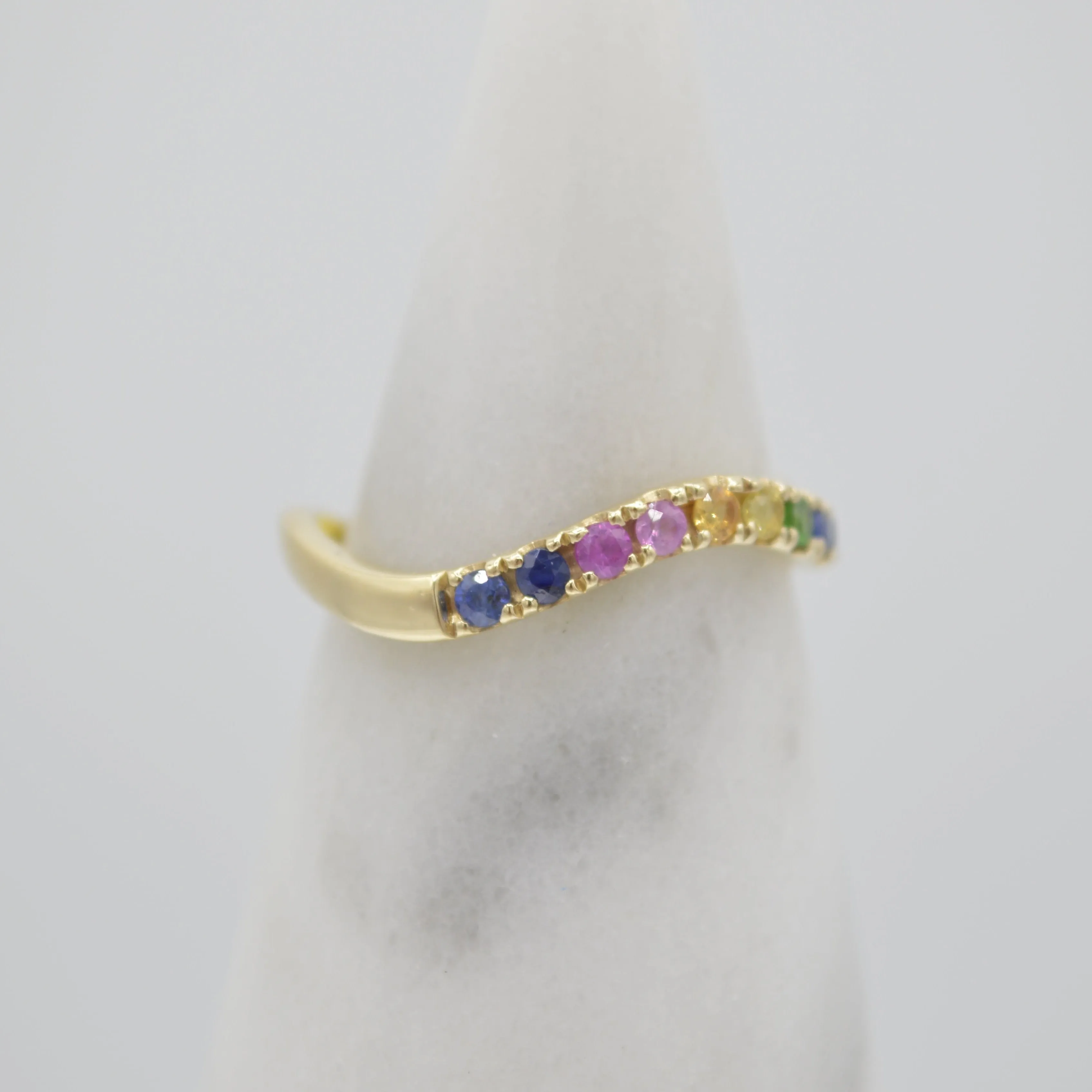 Rainbow Sapphire Wave Ring