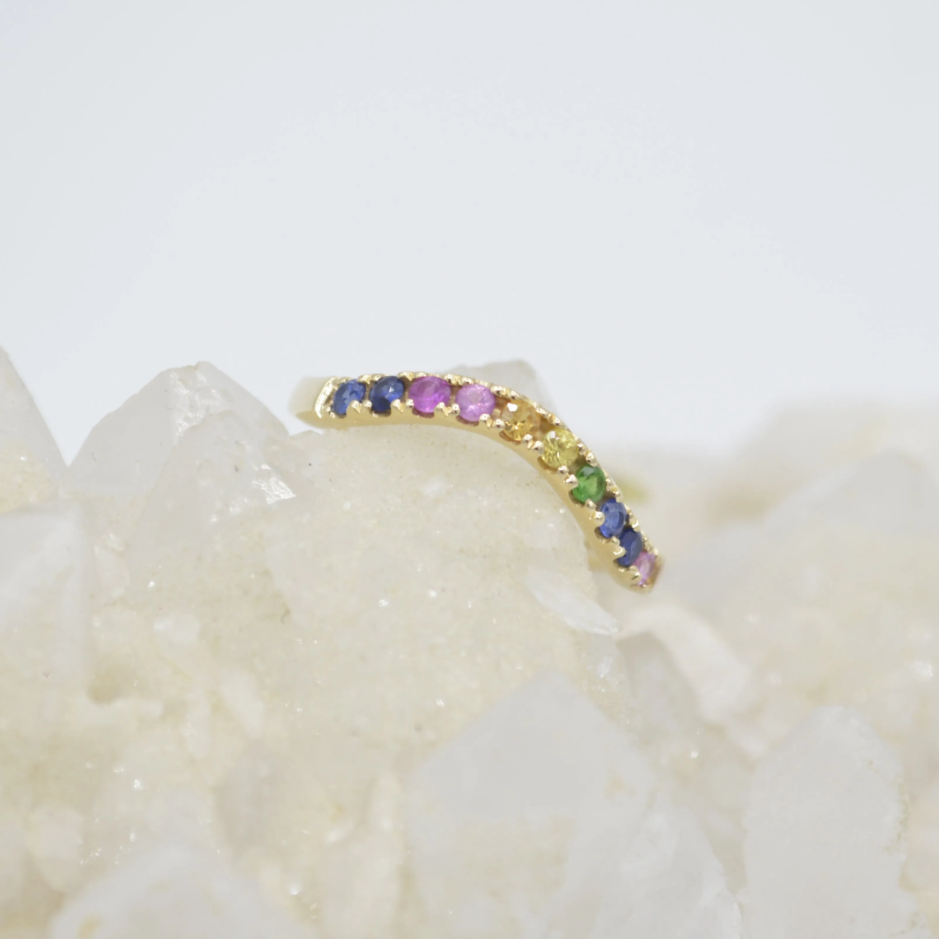 Rainbow Sapphire Wave Ring