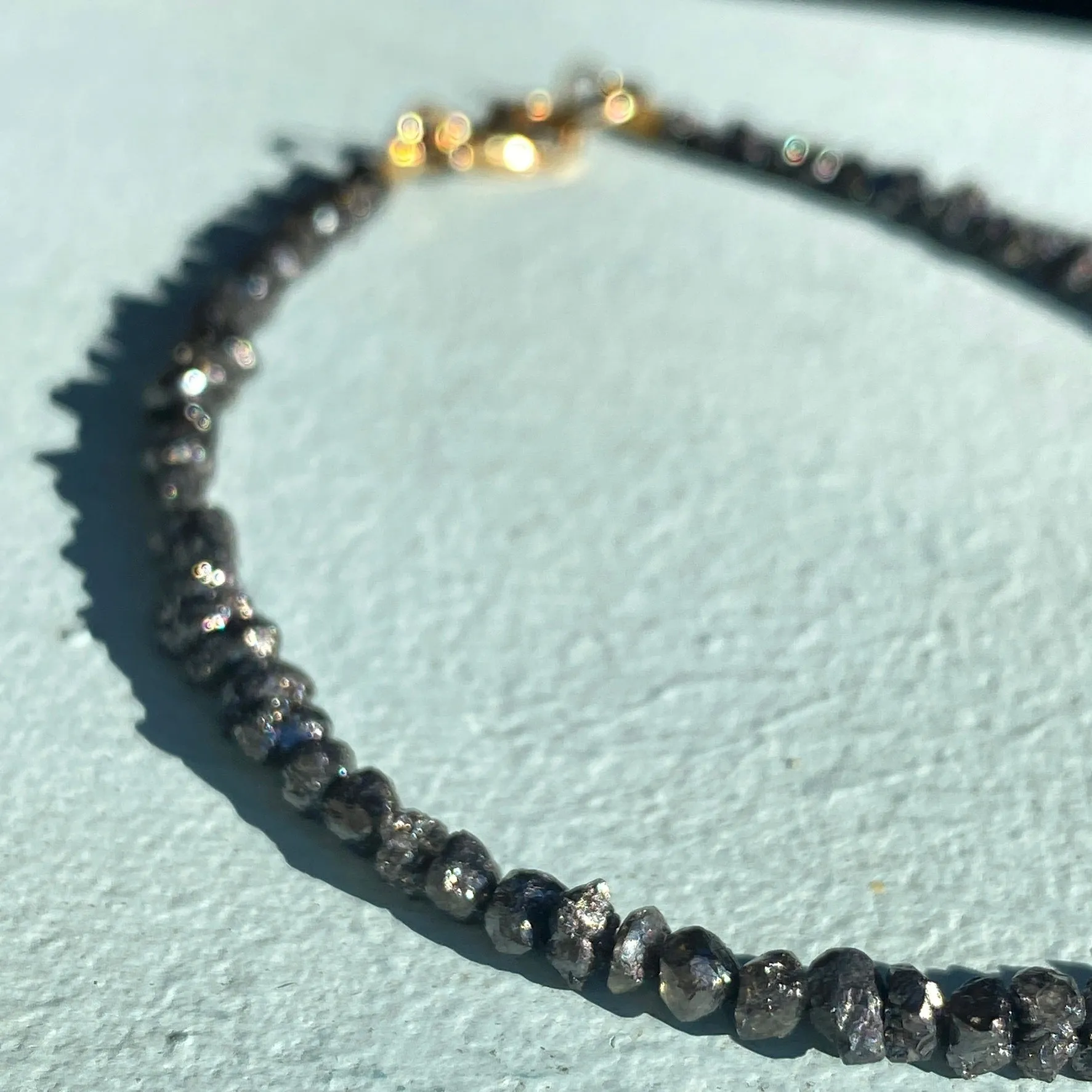 Raw Diamond ‘Skinny’ Layering or Stacking Bracelet