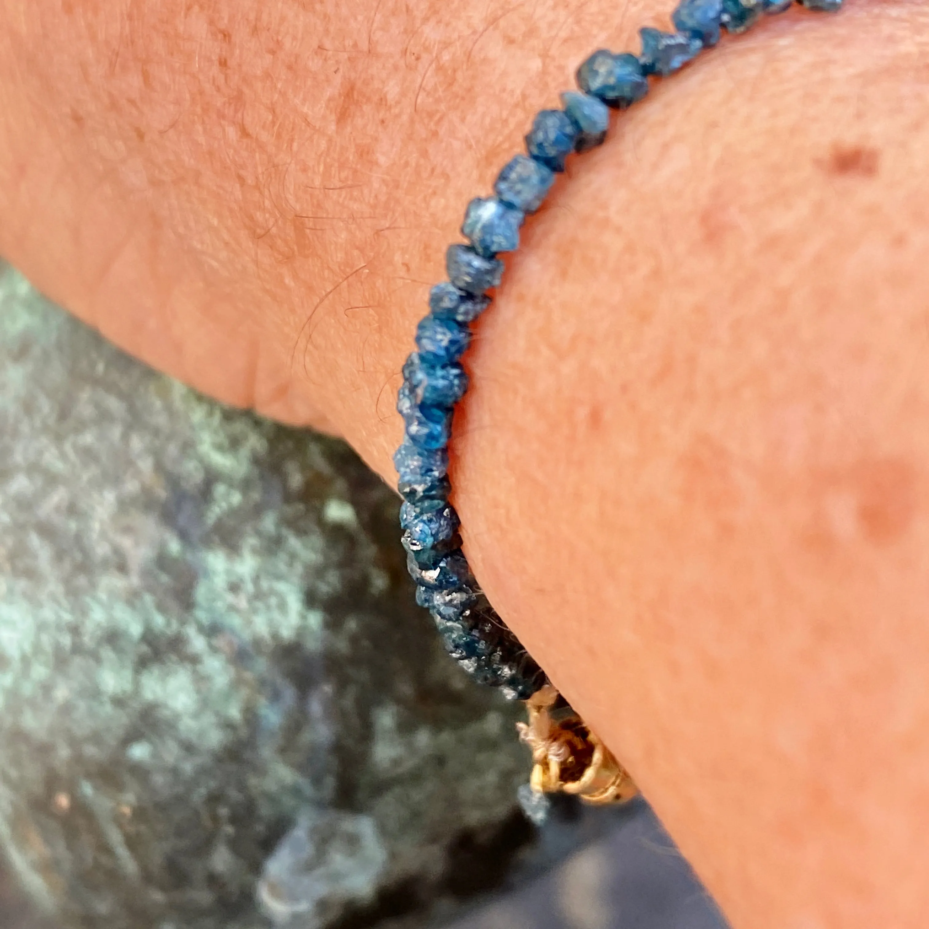 Raw Diamond ‘Skinny’ Layering or Stacking Bracelet