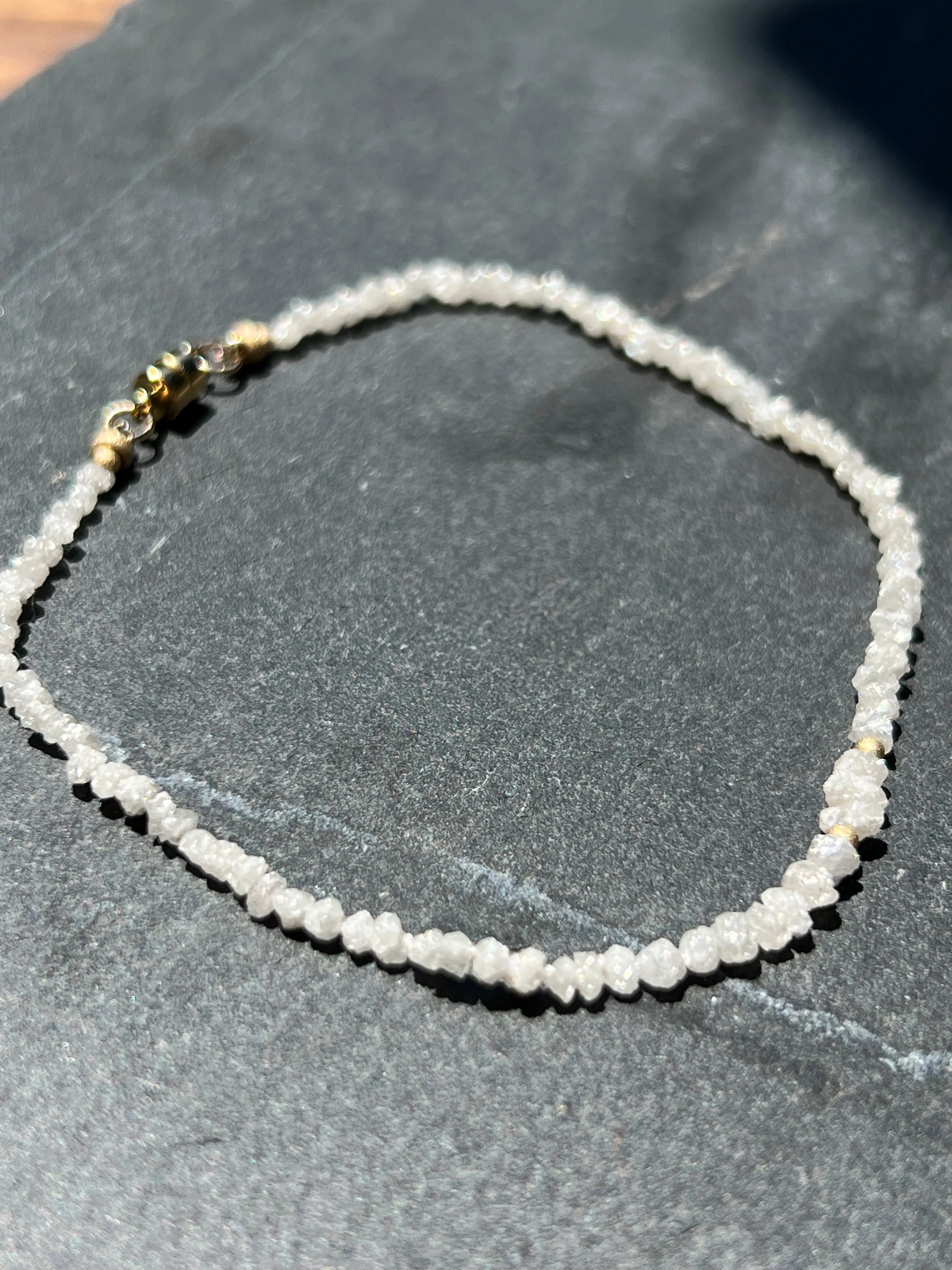 Raw Diamond ‘Skinny’ Layering or Stacking Bracelet