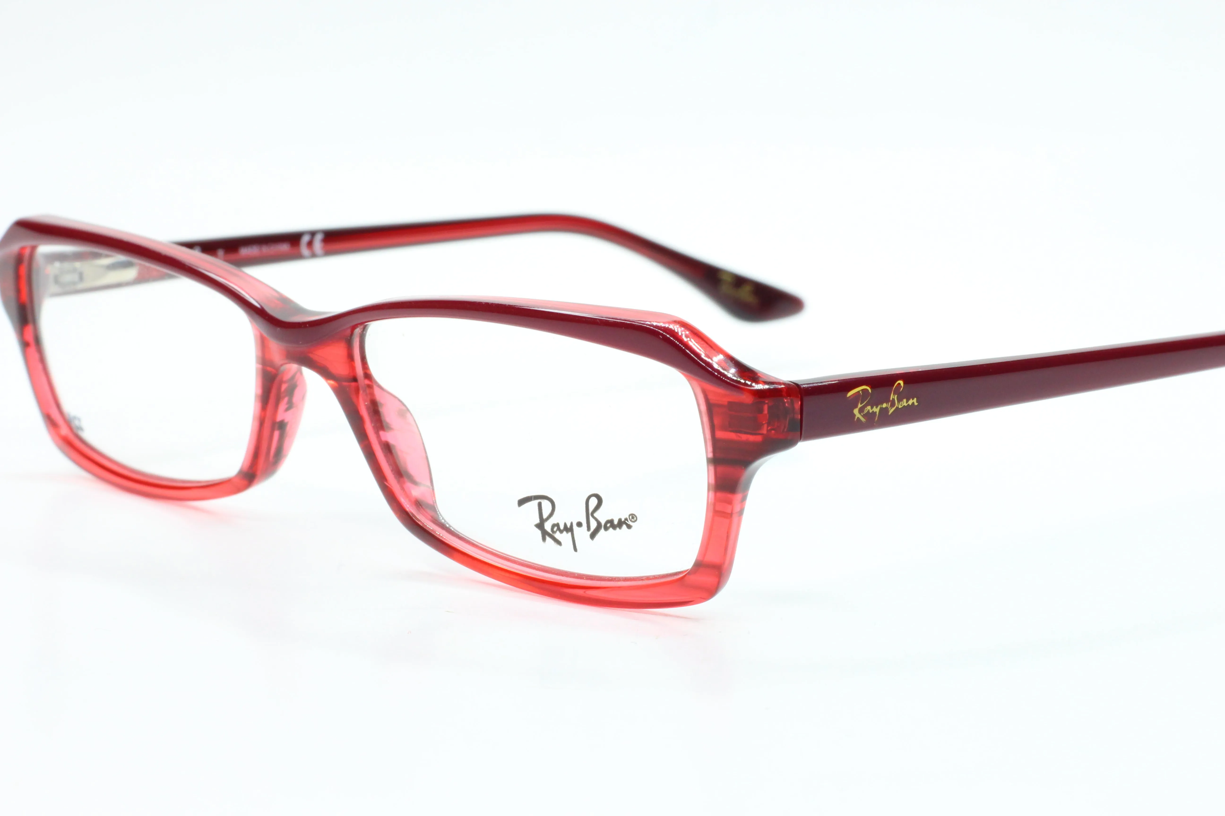 Ray-Ban RB5235 5054 Wine Red Clear Designer Italy Eyeglasses