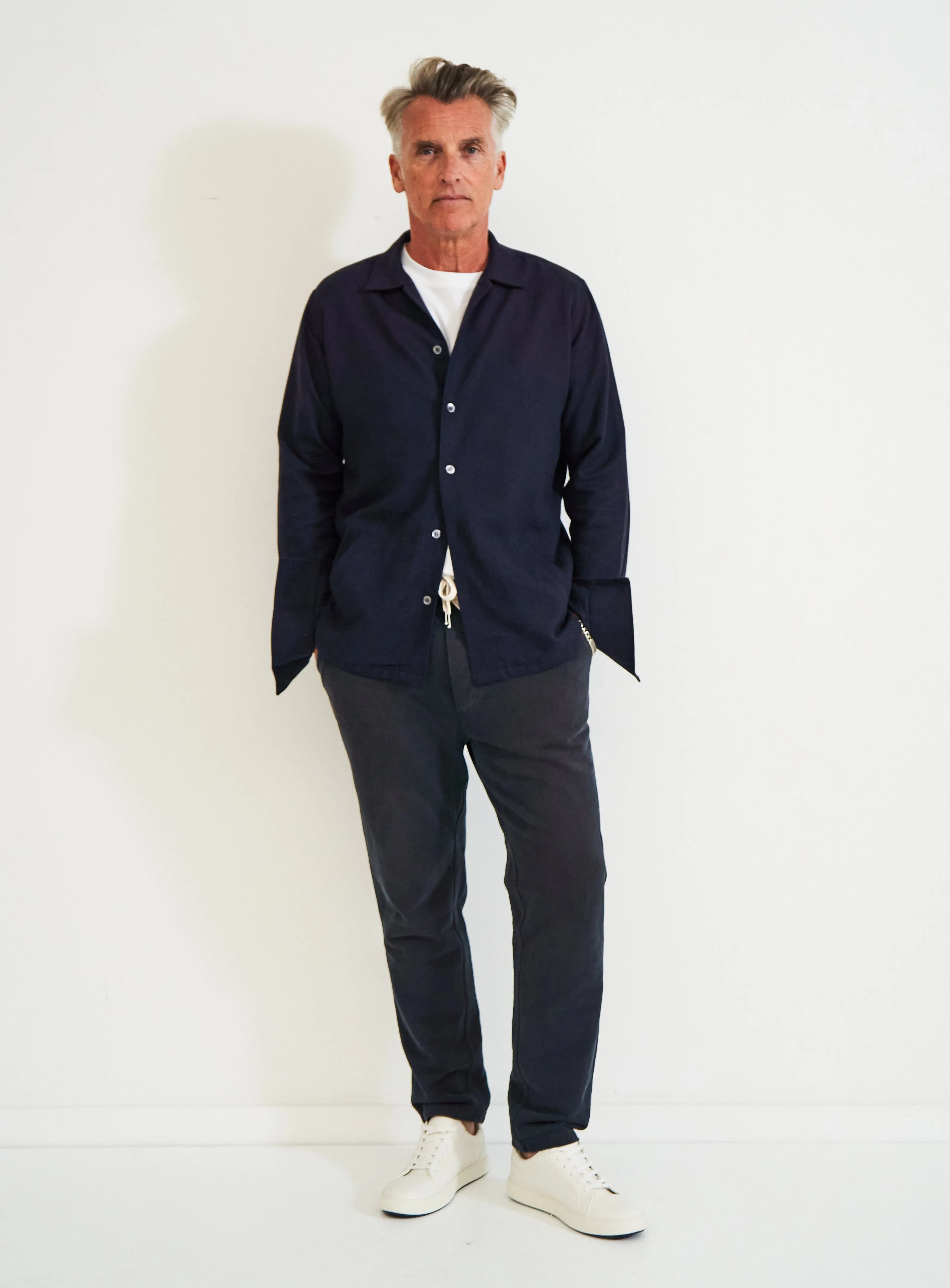 Recycled Italian Flannel Deep Navy St James Overshirt