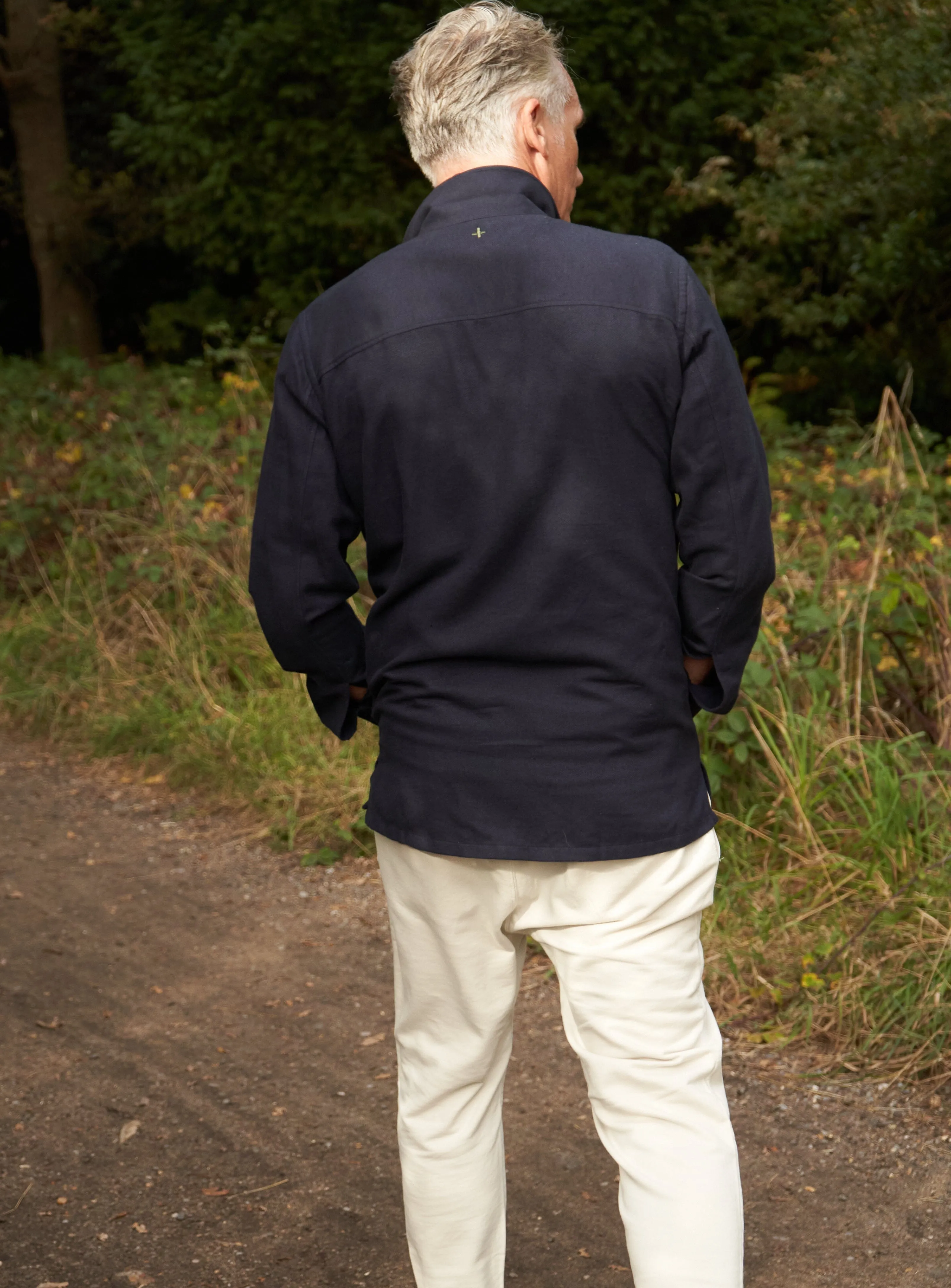 Recycled Italian Flannel Deep Navy St James Overshirt