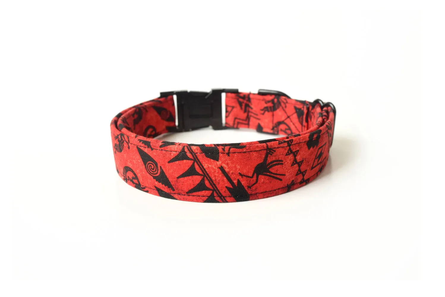 Red & Black Southwest Tribal Dog Collar