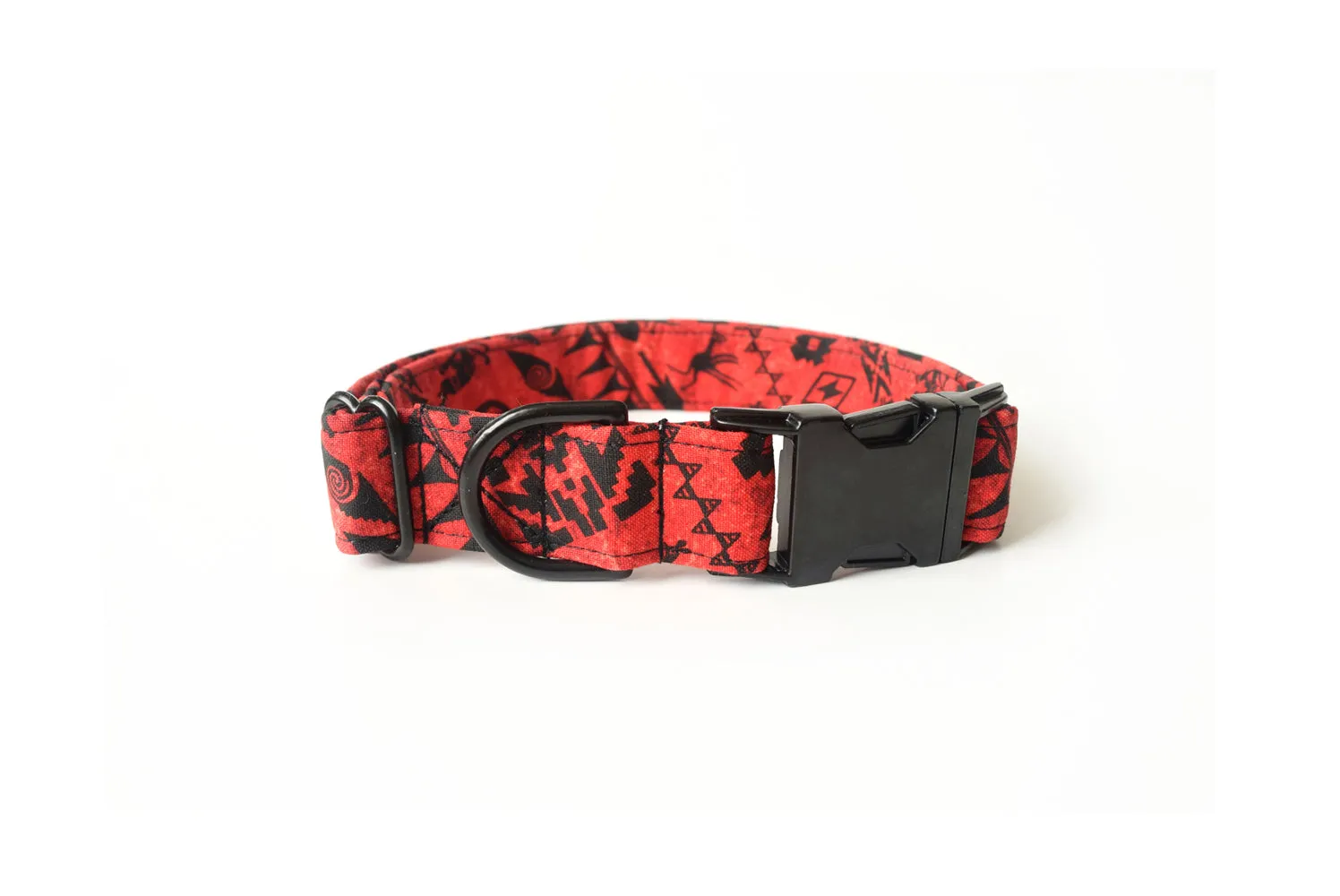 Red & Black Southwest Tribal Dog Collar