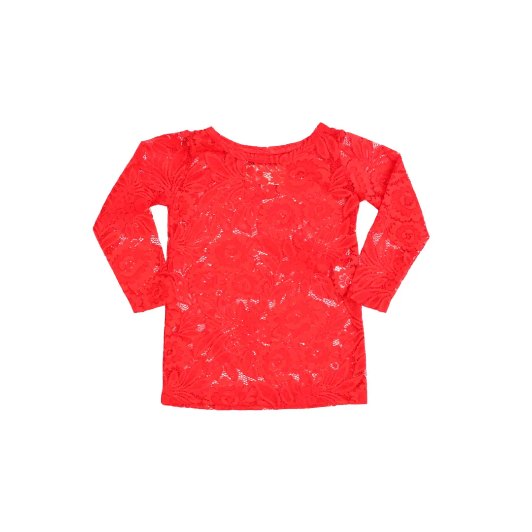 Red Lace Layering Top