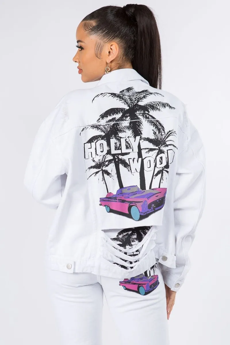 Retro Hollywood Graphic Denim Jacket