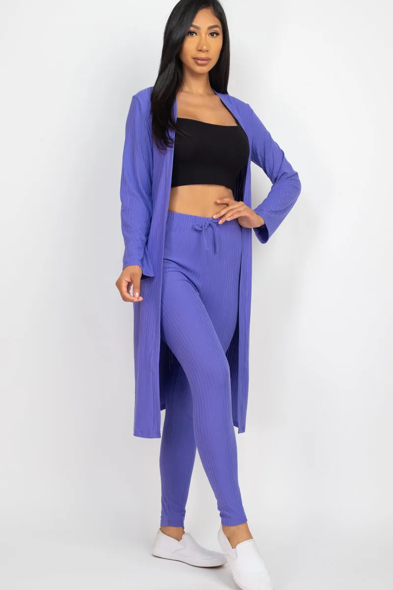 Ribbed Long Cardigan & Leggings Set (CAPELLA)