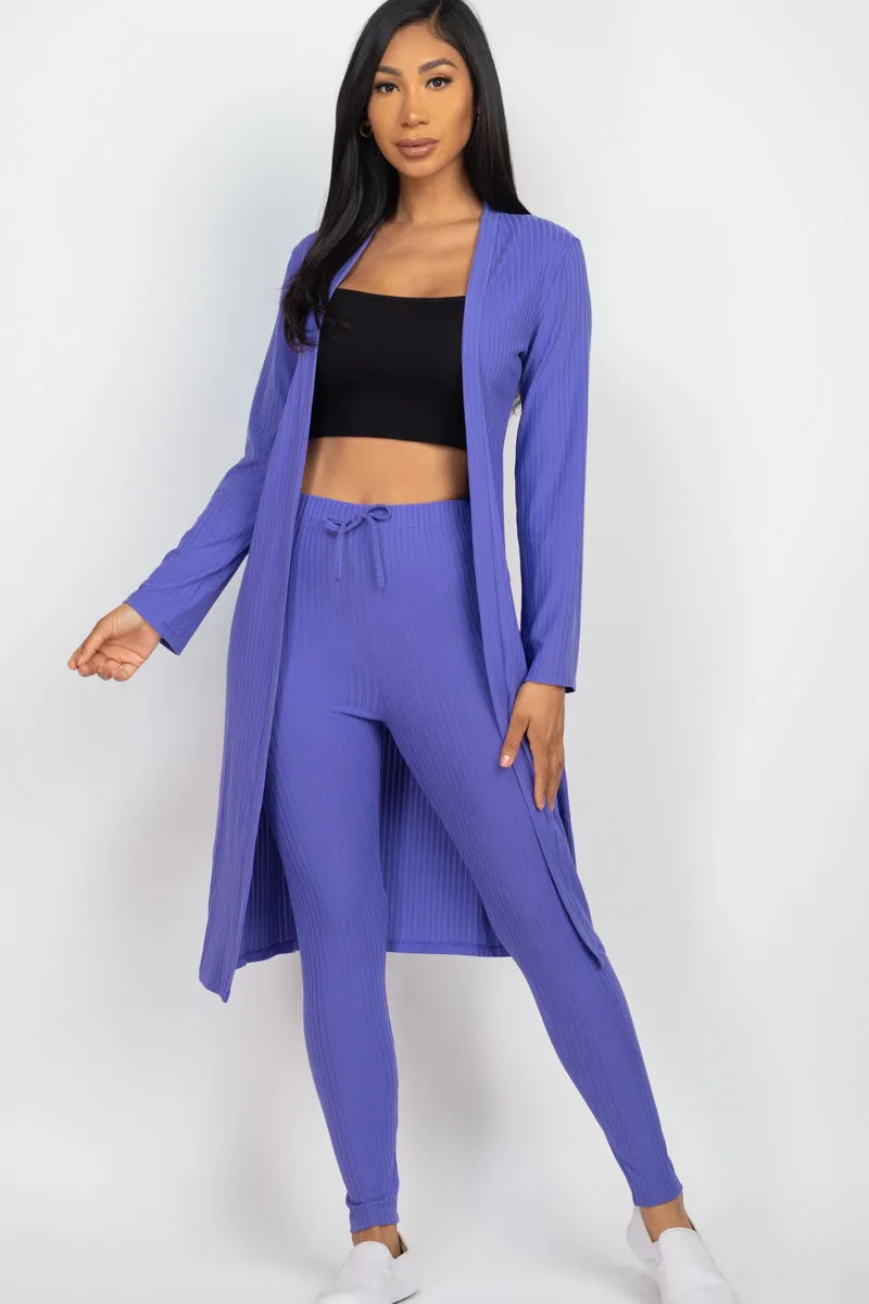 Ribbed Long Cardigan & Leggings Set (CAPELLA)