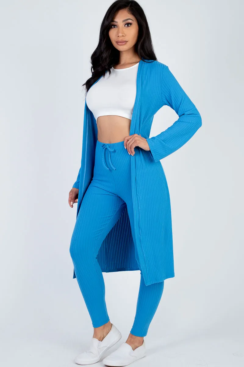 Ribbed Long Cardigan & Leggings Set (CAPELLA)