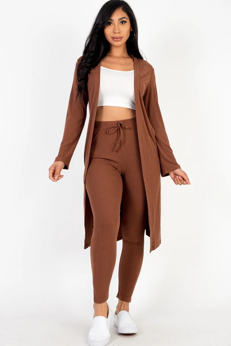 Ribbed Long Cardigan & Leggings Set (CAPELLA)