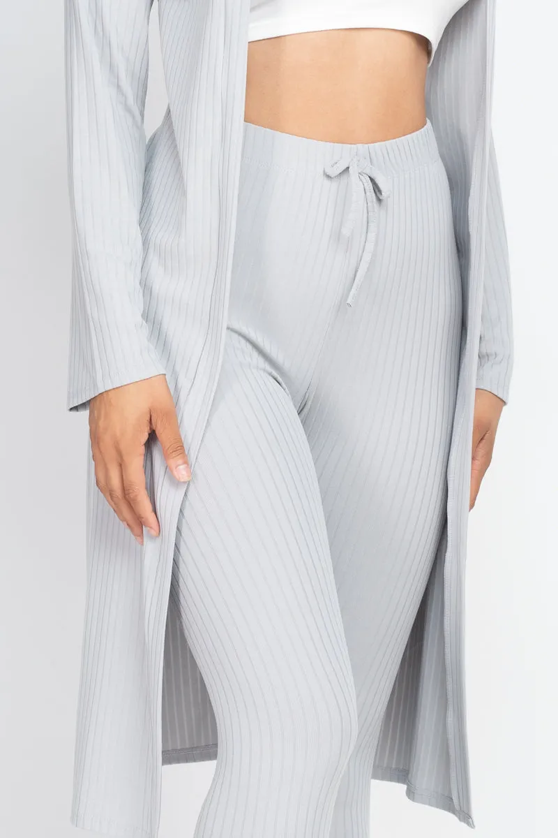 Ribbed Long Cardigan & Leggings Set (CAPELLA)