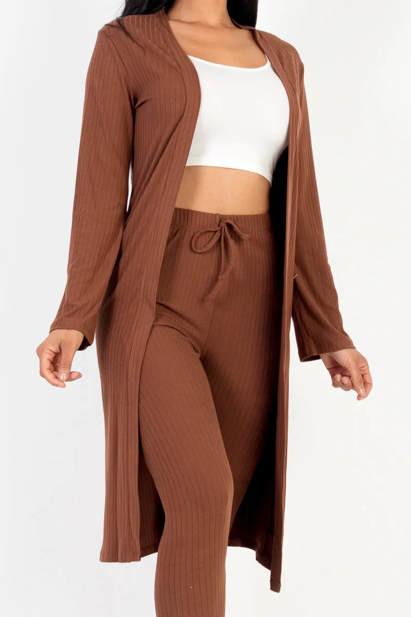 Ribbed Long Cardigan & Leggings Set (CAPELLA)