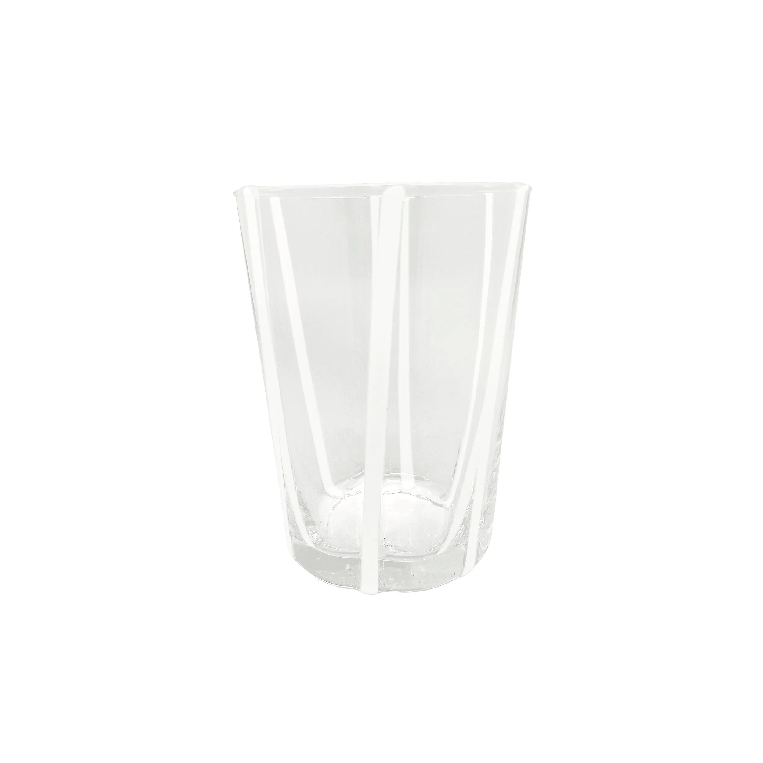 Ribbons White Double Old Fashion Glass