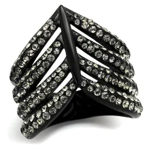 Ring Top GRD Crystal Black Diamond TK2097 for Women Style Stainless