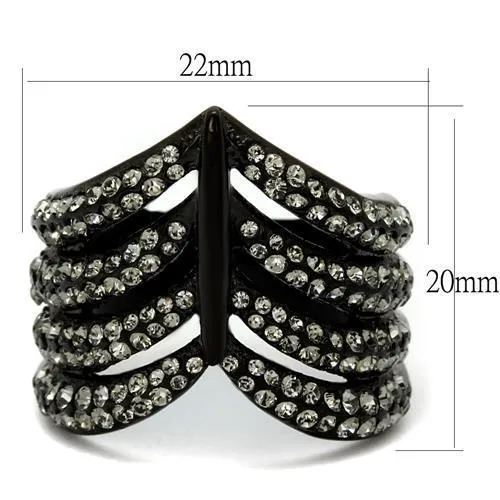 Ring Top GRD Crystal Black Diamond TK2097 for Women Style Stainless