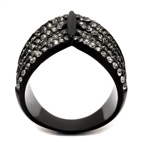 Ring Top GRD Crystal Black Diamond TK2097 for Women Style Stainless